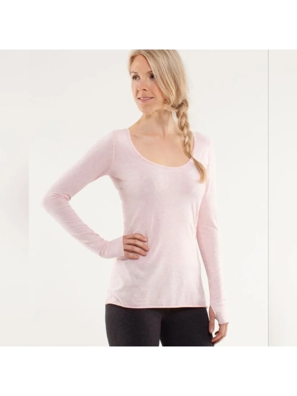 Lululemon My Mantra Long Sleeve Heathered Blush Quartz